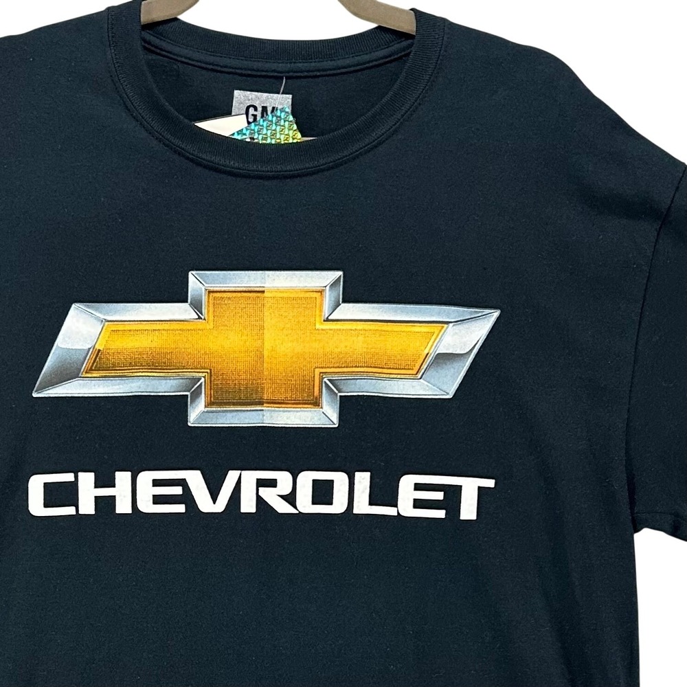 Chevrolet T-Shirt GM Bowtie Logo Mens Large Black Cotton Automotive Streetwear